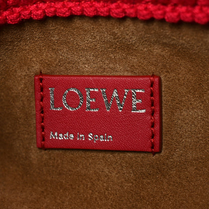 Loewe Crochet Beaded Strawberry Mini Flamenco Knot Clutch With Chain Red 6 of 11