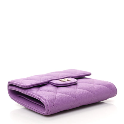 Chanel Caviar Quilted Compact Flap Wallet Purple 4 of 6