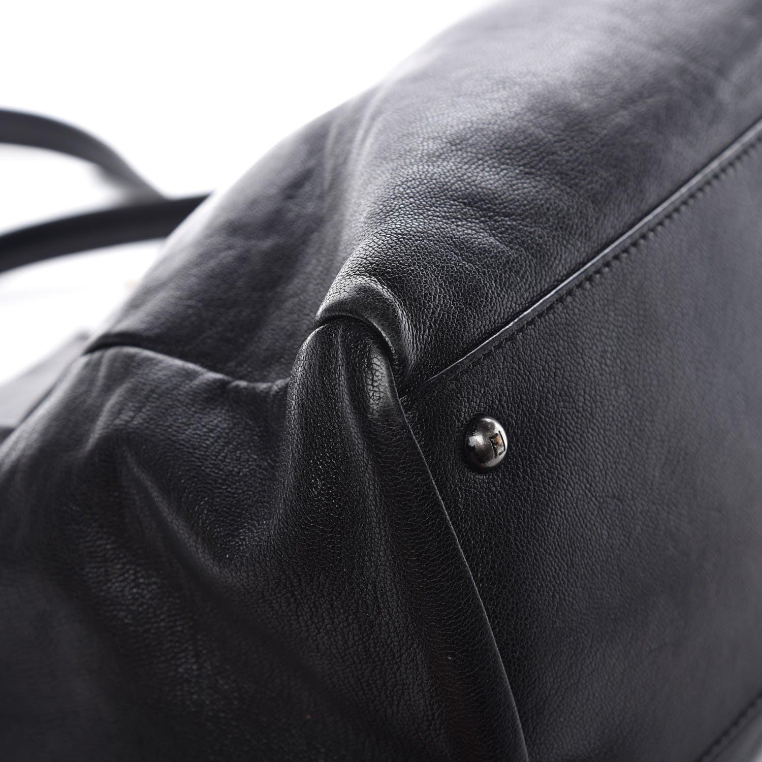 Fendi Goatskin Zucca Large Peekaboo Iconic Satchel Black Tobacco 13 of 20