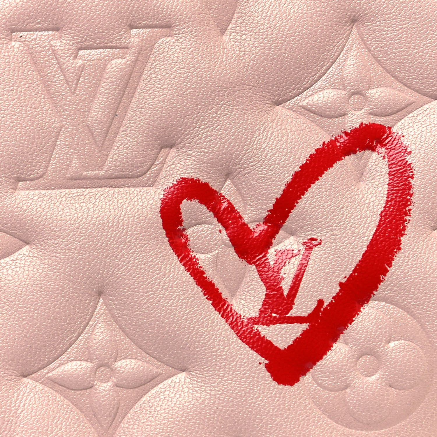 Louis Vuitton Lambskin Embossed Monogram Fall In Love Sac Coeur Light Pink 7 of 9