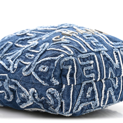 Chanel Washed Denim Logo Embroidered Mini Chanel 22 Blue 9 of 11
