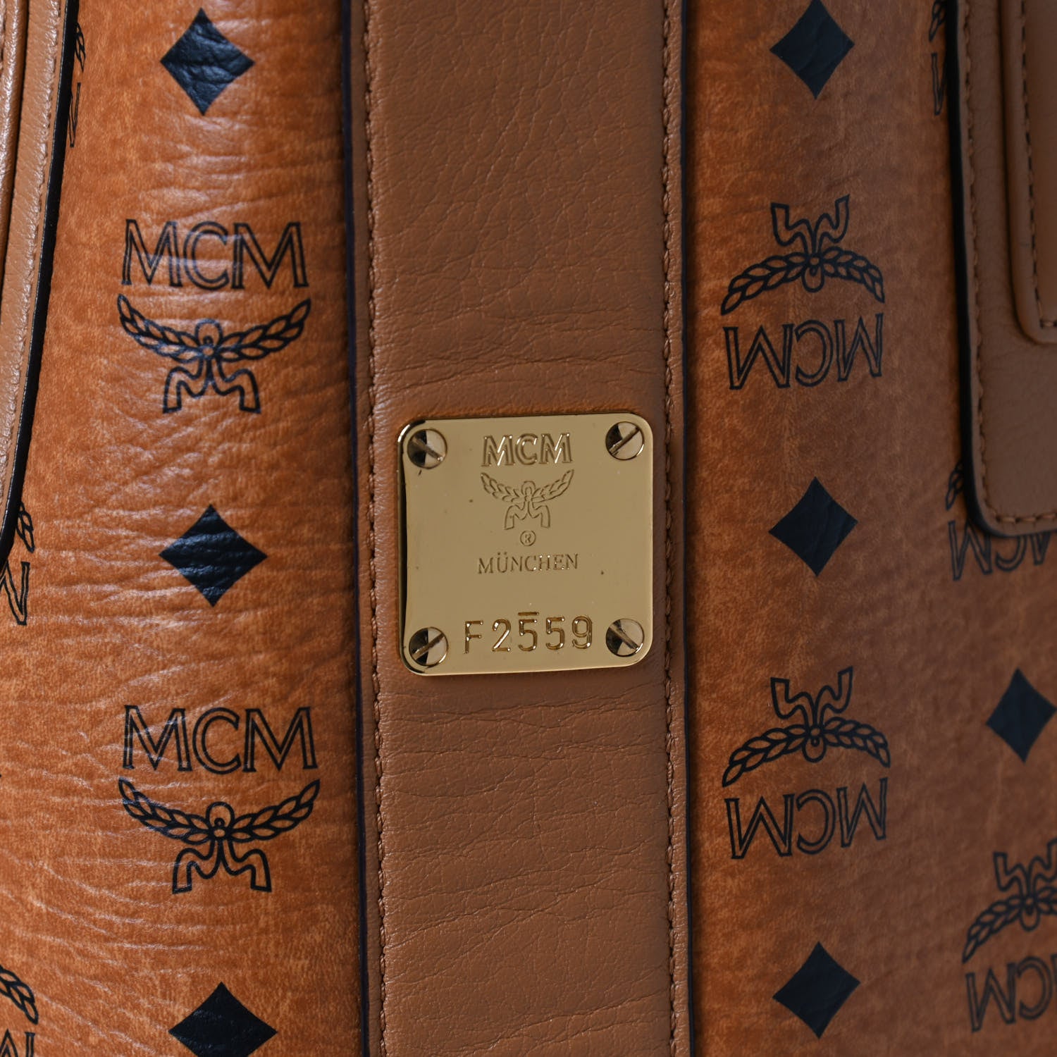 MCM Visetos Medium Liz Reversible Shopper Tote Cognac 9 of 20