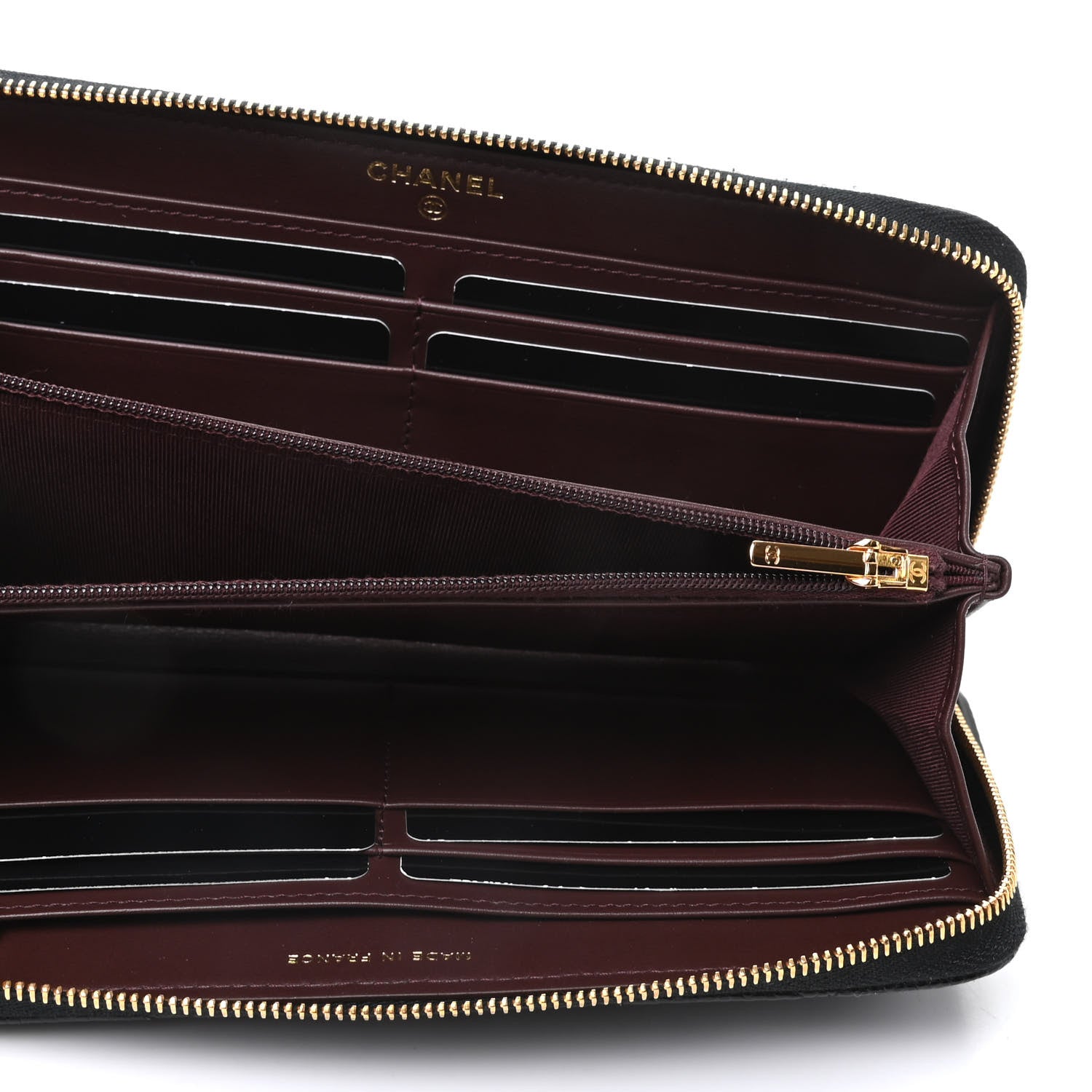 Chanel Caviar Quilted Large Gusset Zip Around Wallet Black 5 of 11