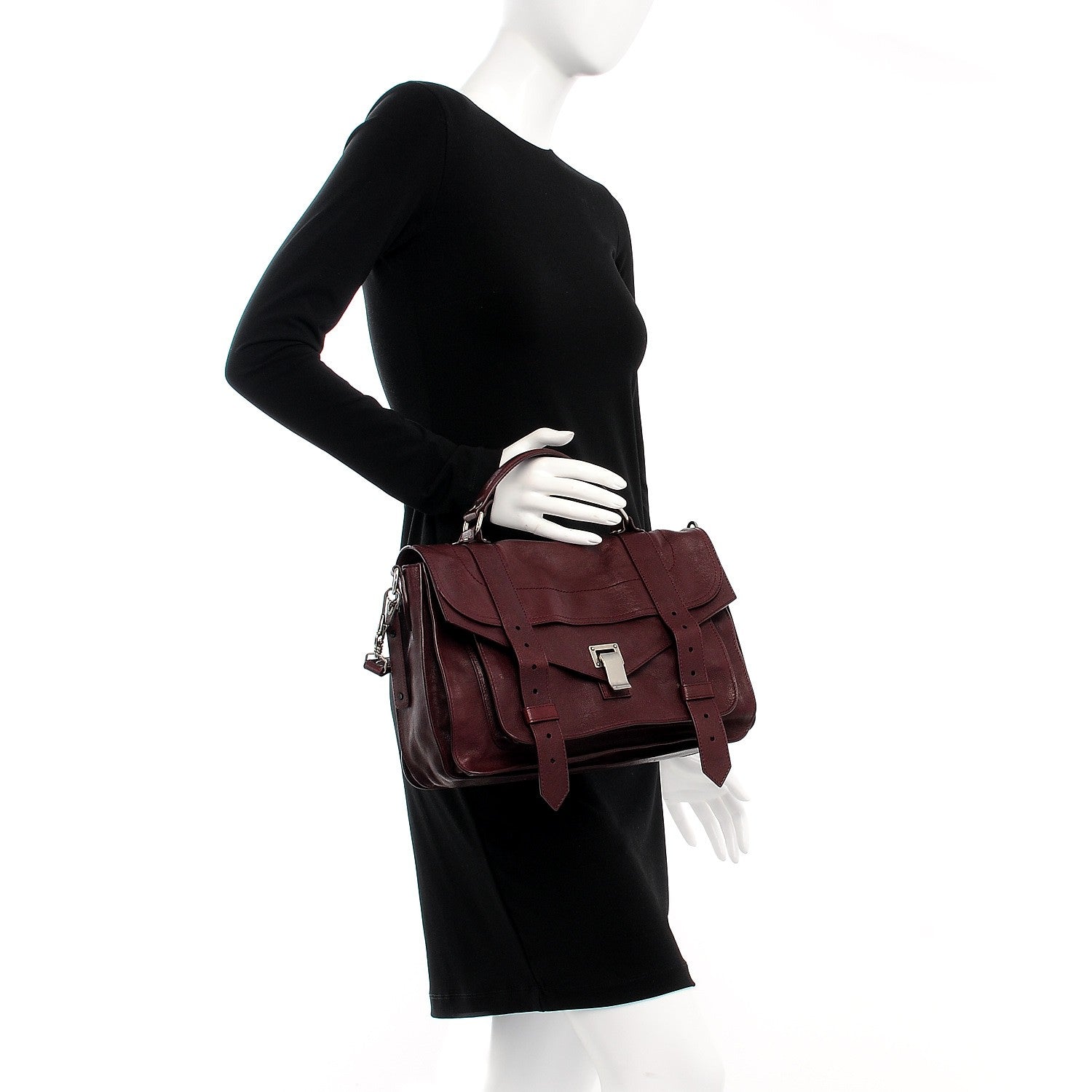 Proenza Schouler Lambskin Medium PS1 Satchel Oxblood 3 of 8