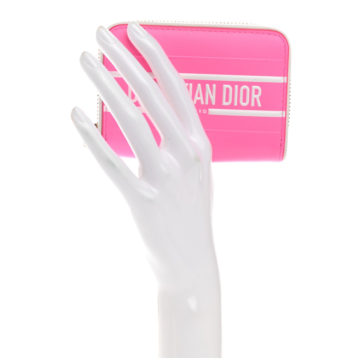 Christian Dior Calfskin Vibe Voyageur Card Holder Fluorescent Pink 2 of 8