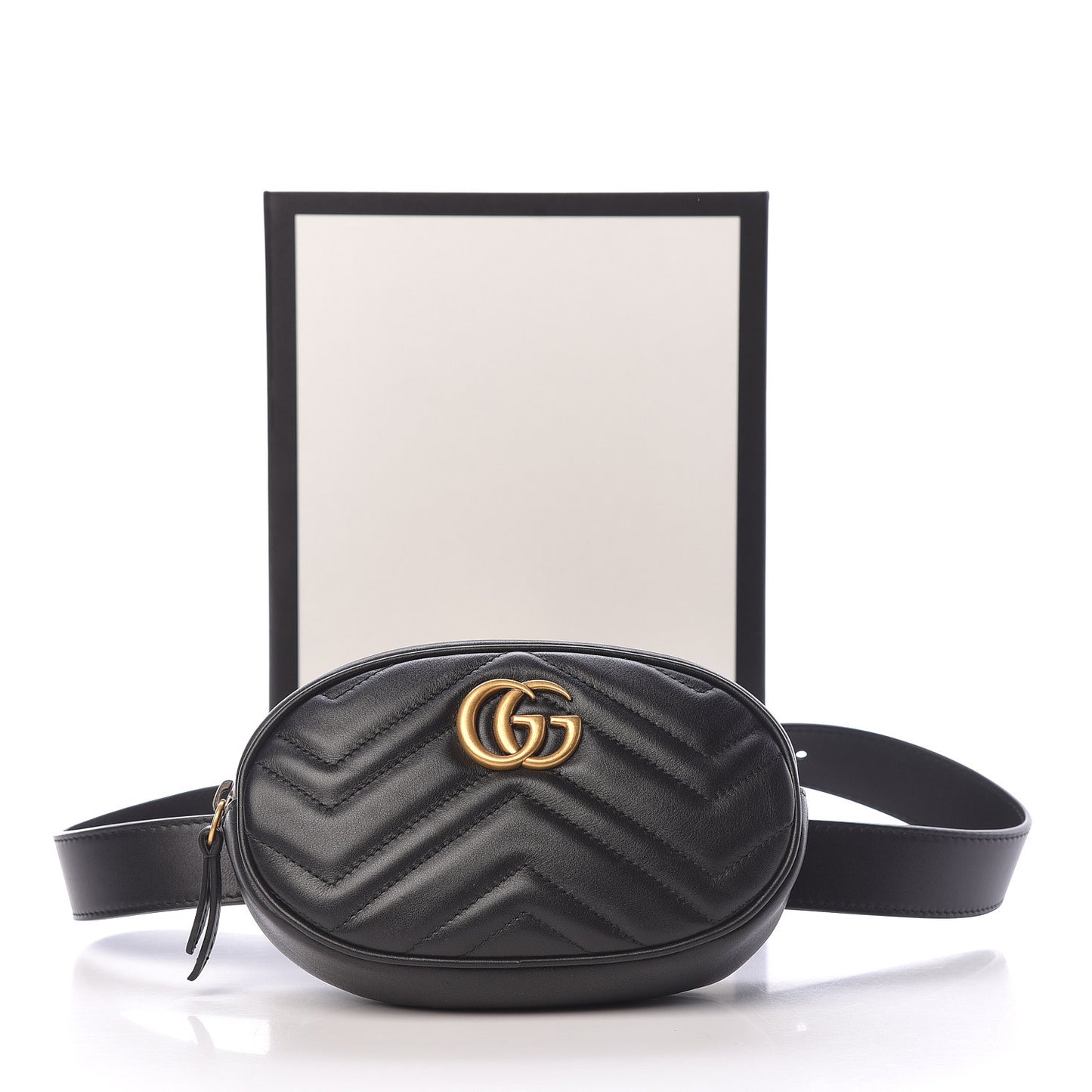 Calfskin Matelasse GG Marmont Belt Bag 85 34 Black