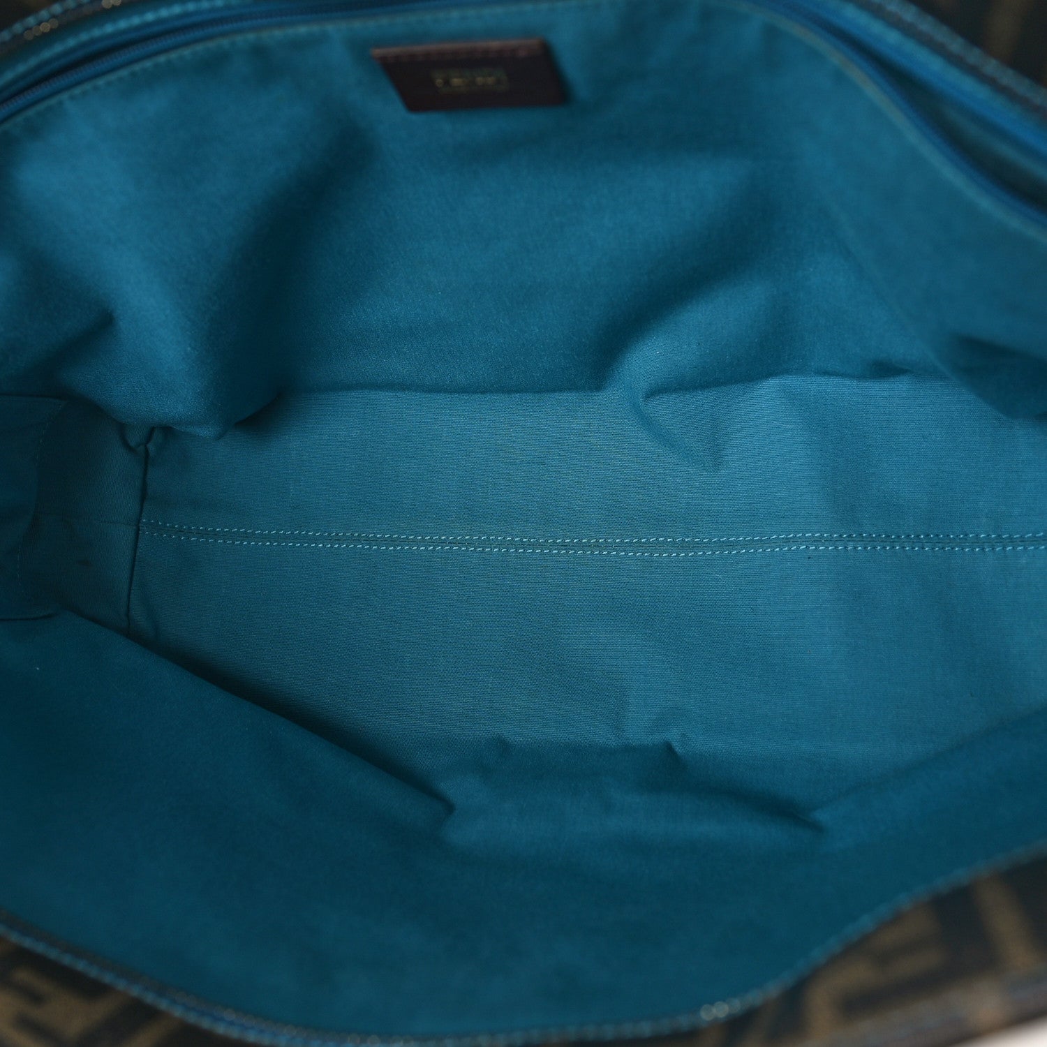 Fendi Zucca Spalmati Perforated Medium Roll Tote Tobacco Pavone 5 of 9