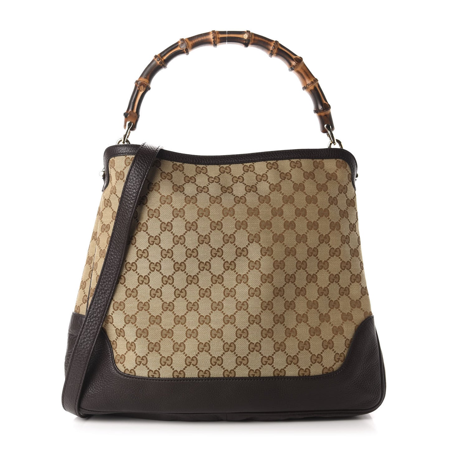 Monogram Medium Diana Bamboo Shoulder Bag Dark Brown