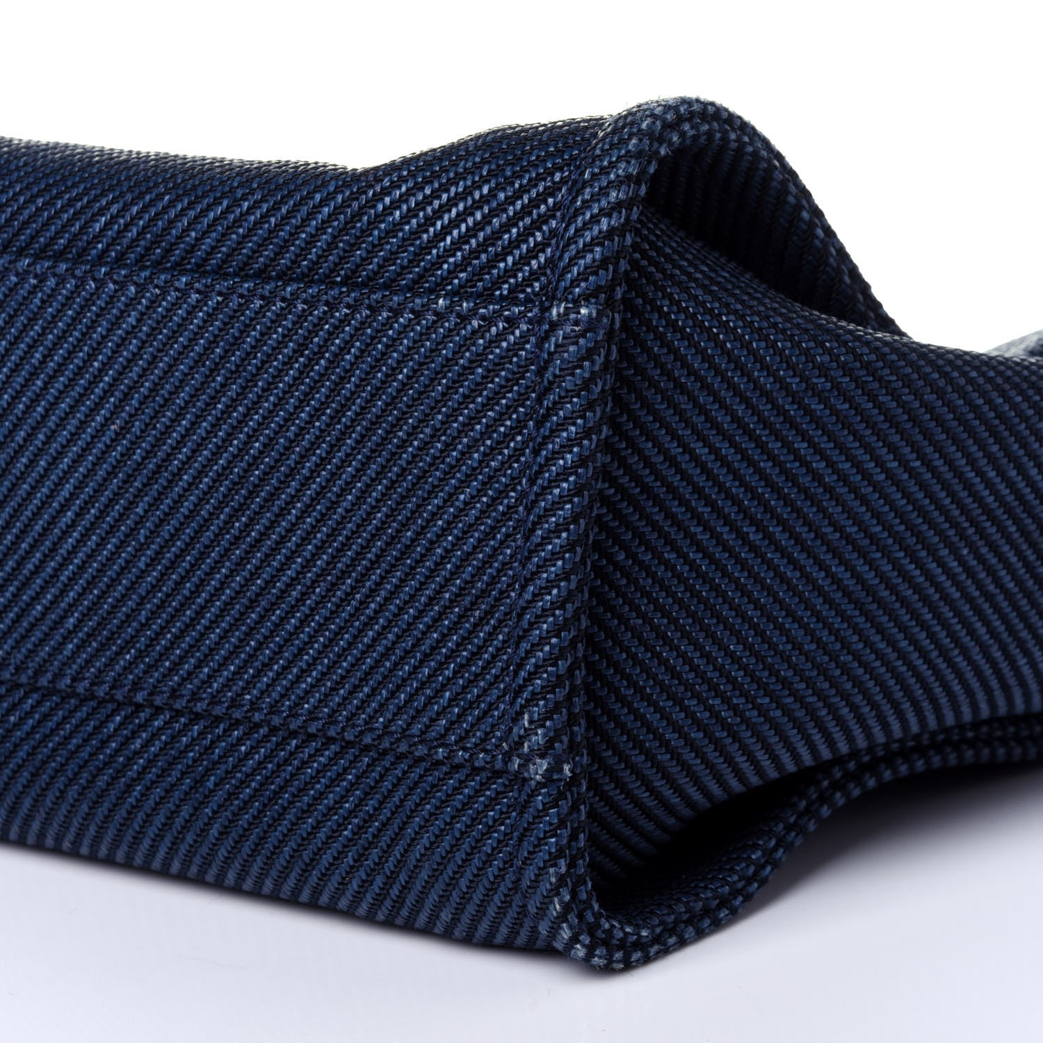 Chanel Mixed Fibers Small Deauville Tote Navy Blue 8 of 10