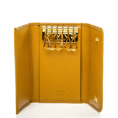 Prada Saffiano Metal 6 Key Holder Ocra 5 of 7