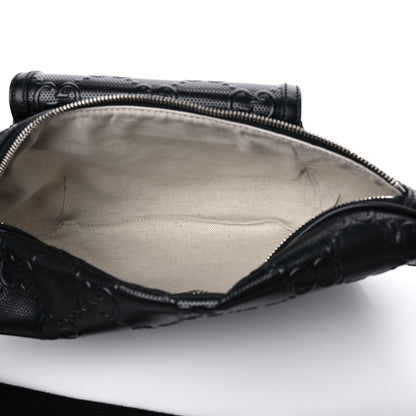 Gucci Calfskin GG Tennis Embossed Pocket Belt Bag Black 5 of 9