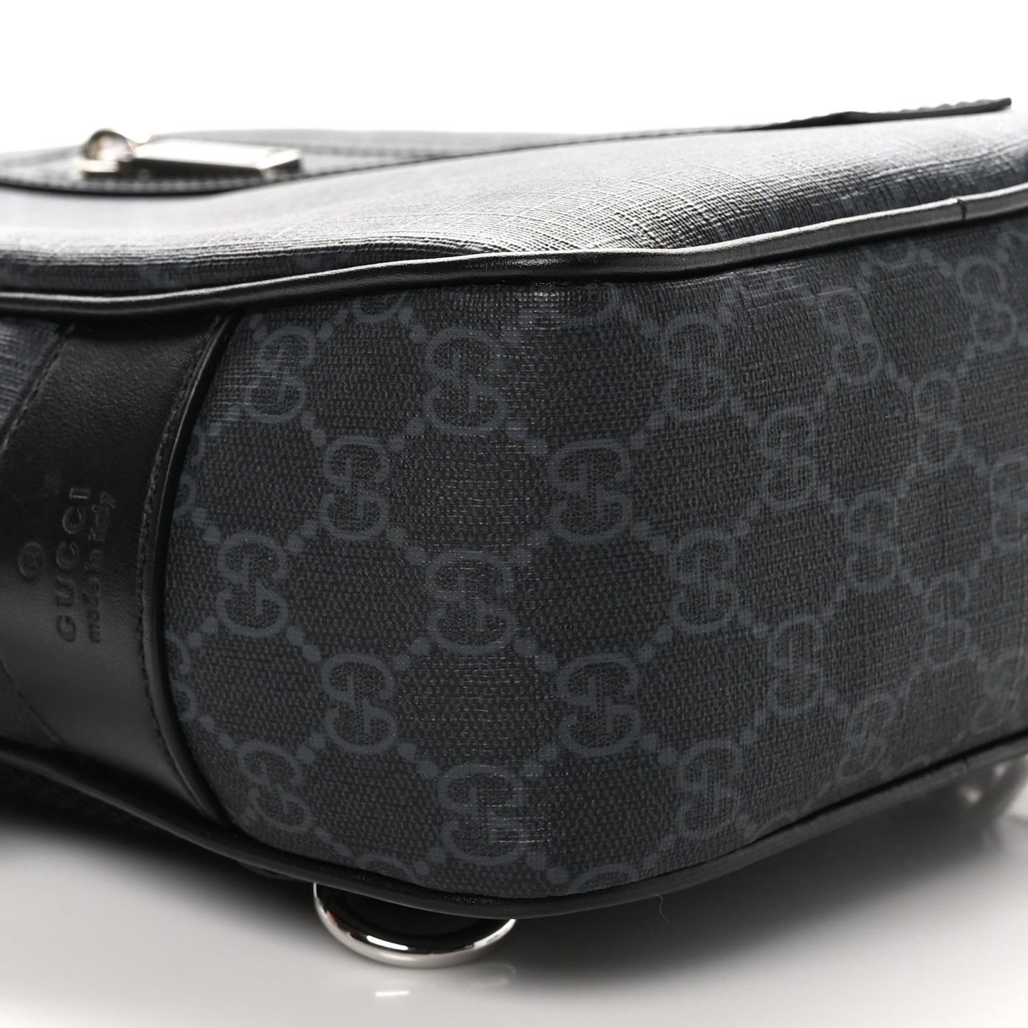 GG Supreme Monogram Web Small Sling Bag   Black Grey