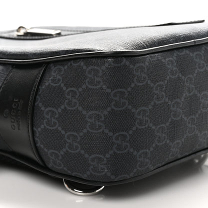 Gucci GG Supreme Monogram Web Small Sling Bag   Black Grey 9 of 10