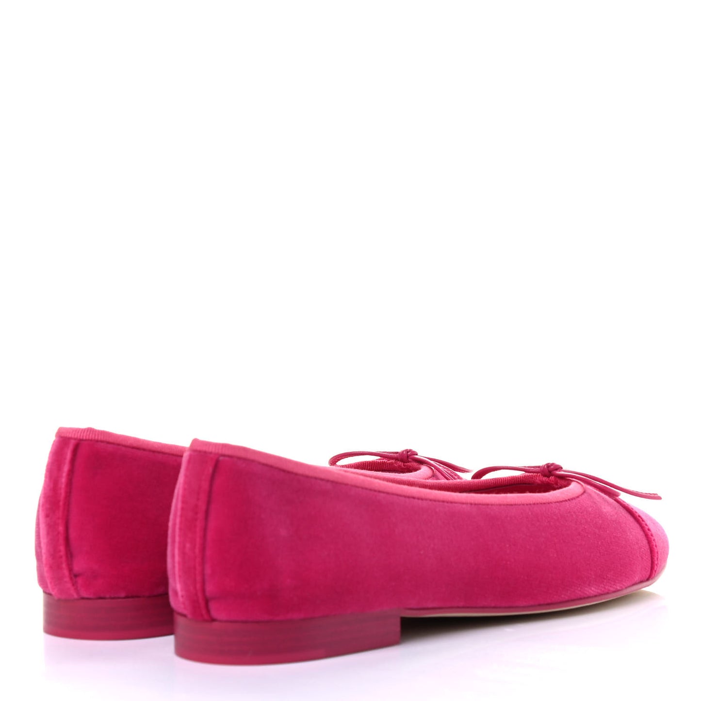 Velvet Cap Toe Ballerina Flats 38 Pink