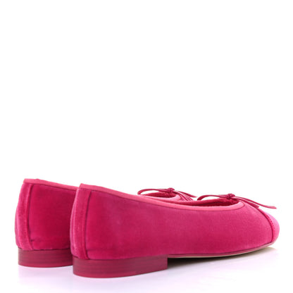 Chanel Velvet Cap Toe Ballerina Flats 38 Pink 3 of 7