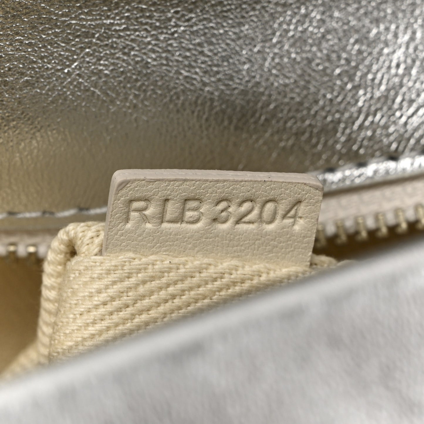 Metallic Calfskin Large Dual Shoulder Bag Silver