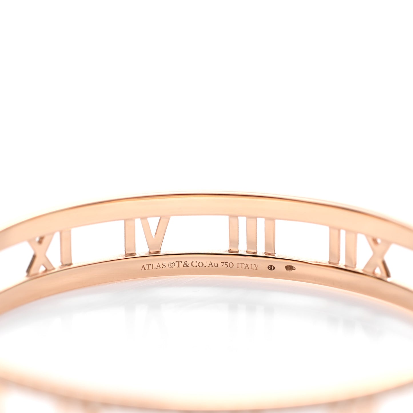 18K Rose Gold Diamond Atlas Open Hinged Bangle Bracelet