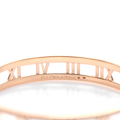 Tiffany 18K Rose Gold Diamond Atlas Open Hinged Bangle Bracelet 3 of 4