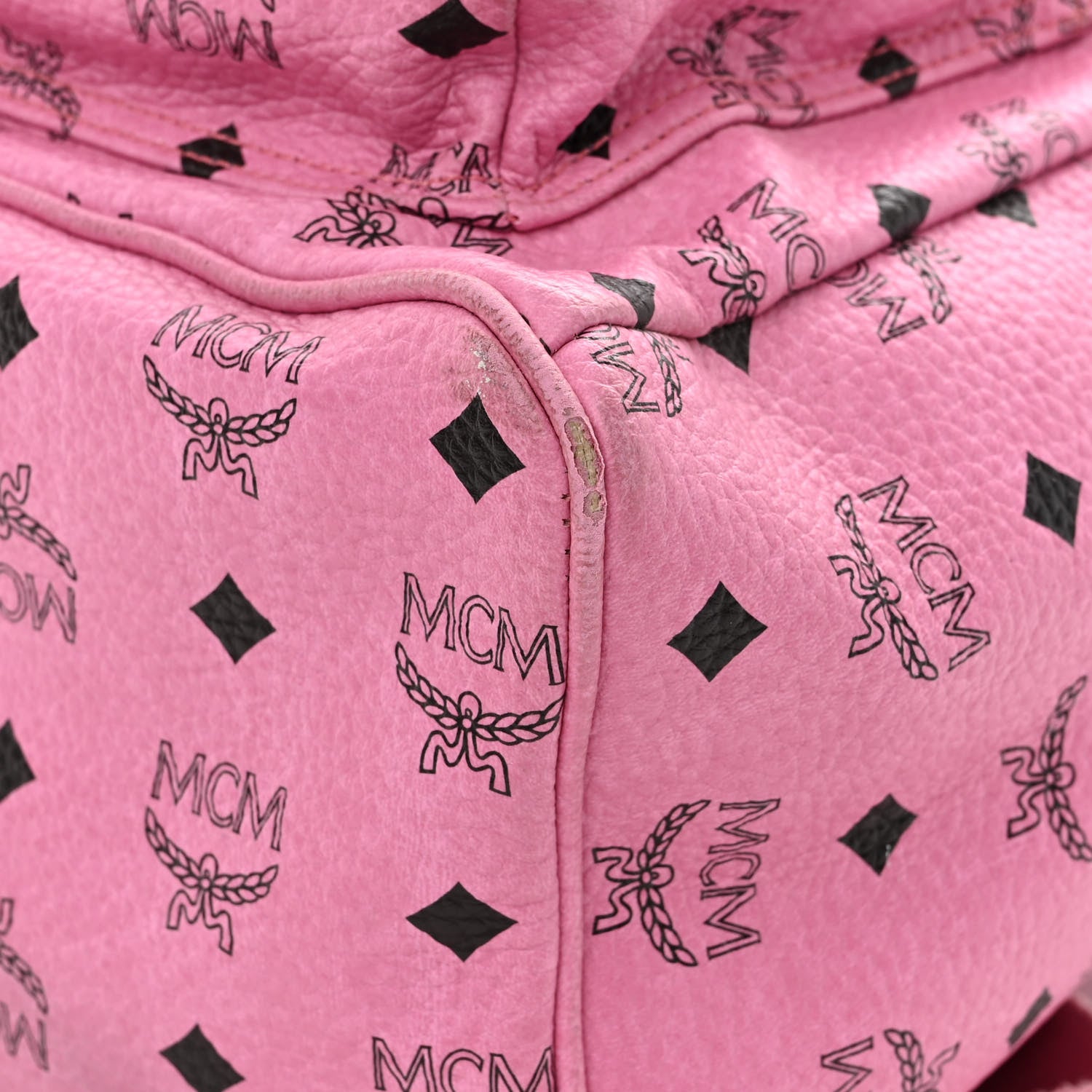 MCM Visetos Studded Medium Stark M Backpack Pink 11 of 11