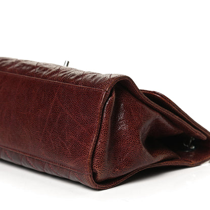 Chanel Crumpled Grained Calfskin Jumbo CC Crave Flap Burgundy 9 of 9