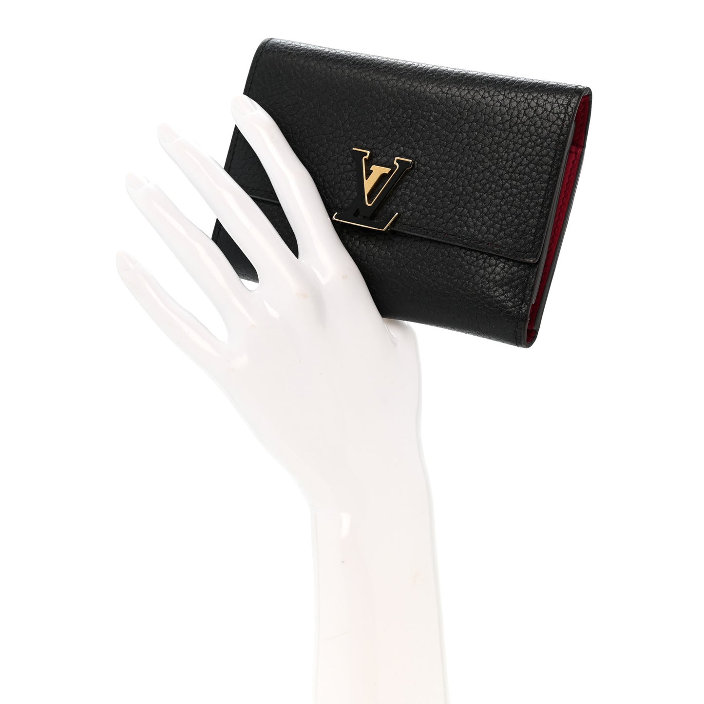 Taurillon Capucines Compact Wallet Black