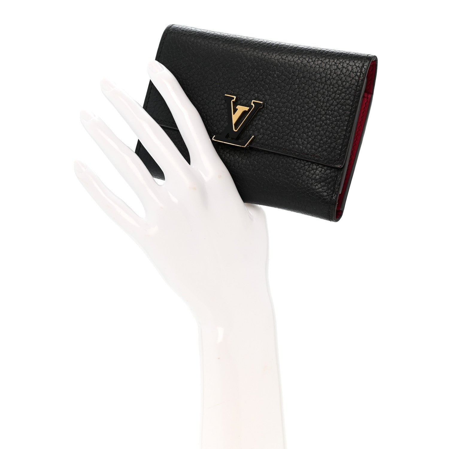 Louis Vuitton Taurillon Capucines Compact Wallet Black 2 of 10