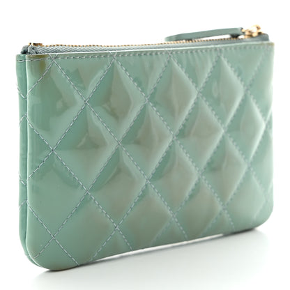 Chanel Patent Quilted Small Cosmetic Case Light Blue 3 of 11
