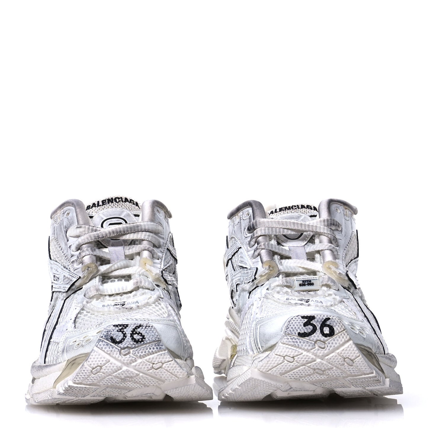 Mesh Rubber Monocolor Womens Runner Sneakers 36 White