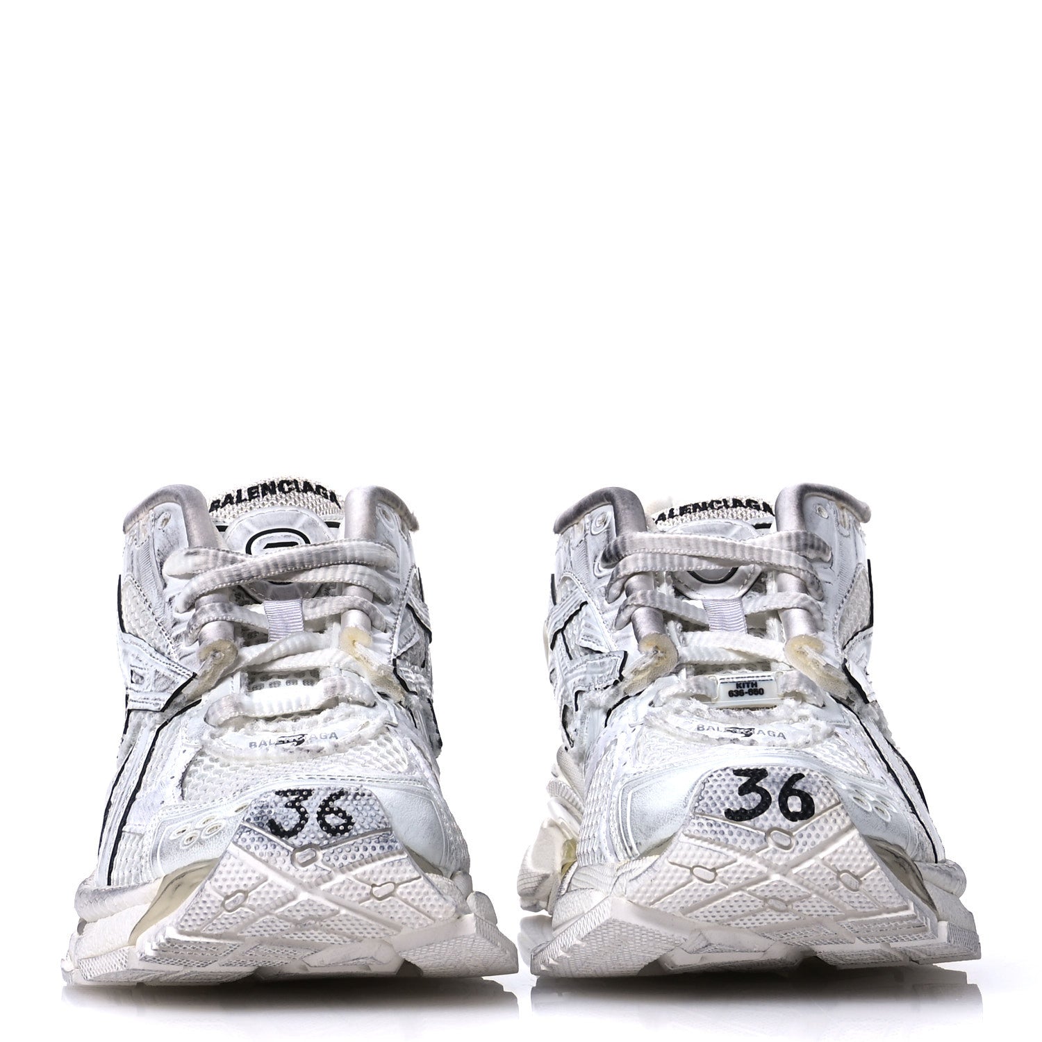 Balenciaga Mesh Rubber Monocolor Womens Runner Sneakers 36 White 3 of 8