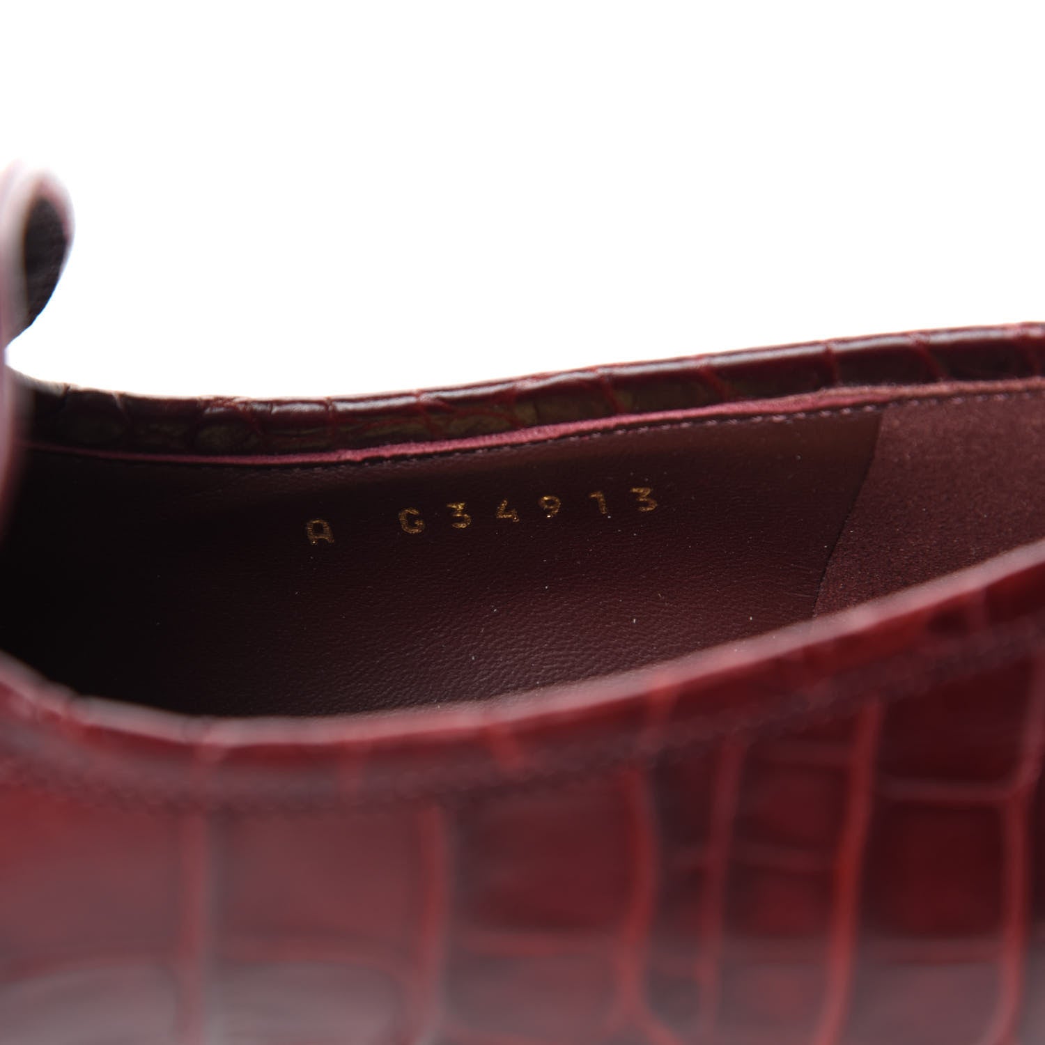 Chanel Crocodile Embossed Calfskin CC Chain Mocassin Loafers 39 Burgundy Black 10 of 11