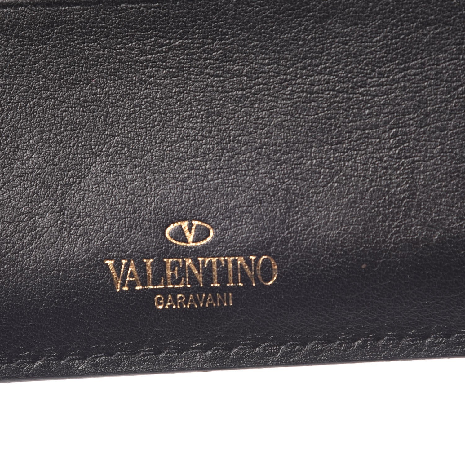 Valentino Garavani Vitello Rockstud Coin Case Card Holder Black 6 of 9