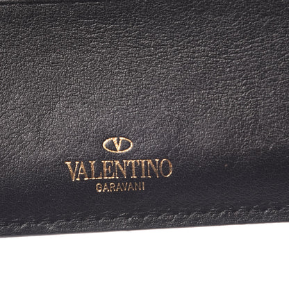 Valentino Garavani Vitello Rockstud Coin Case Card Holder Black 6 of 9