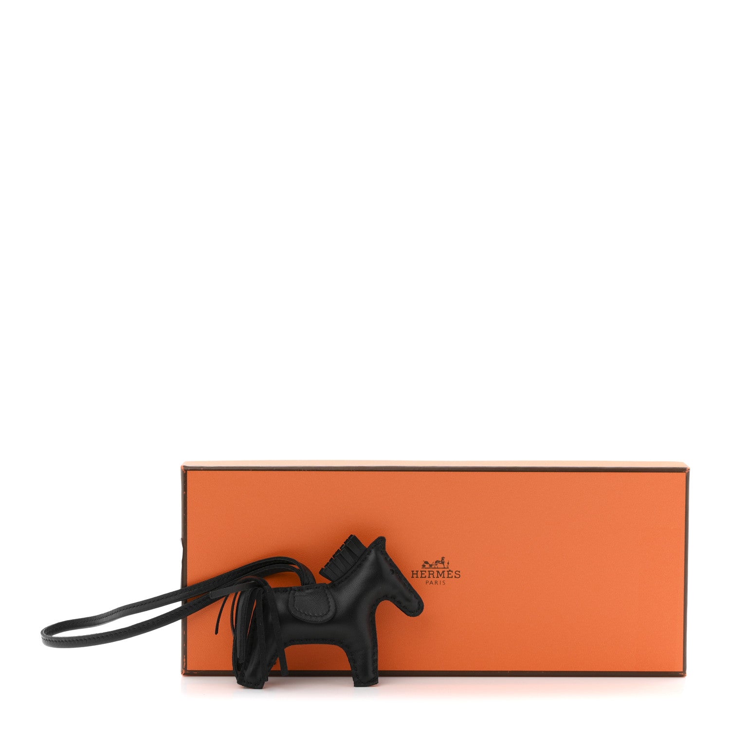 Hermes Milo Lambskin Grigri Rodeo Horse Bag Charm PM So Black 5 of 5