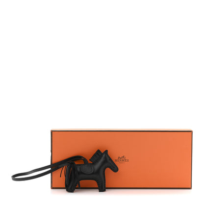 Hermes Milo Lambskin Grigri Rodeo Horse Bag Charm PM So Black 5 of 5