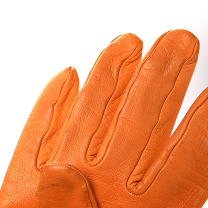Hermes Lambskin Gloves 8 Orange 8 of 10