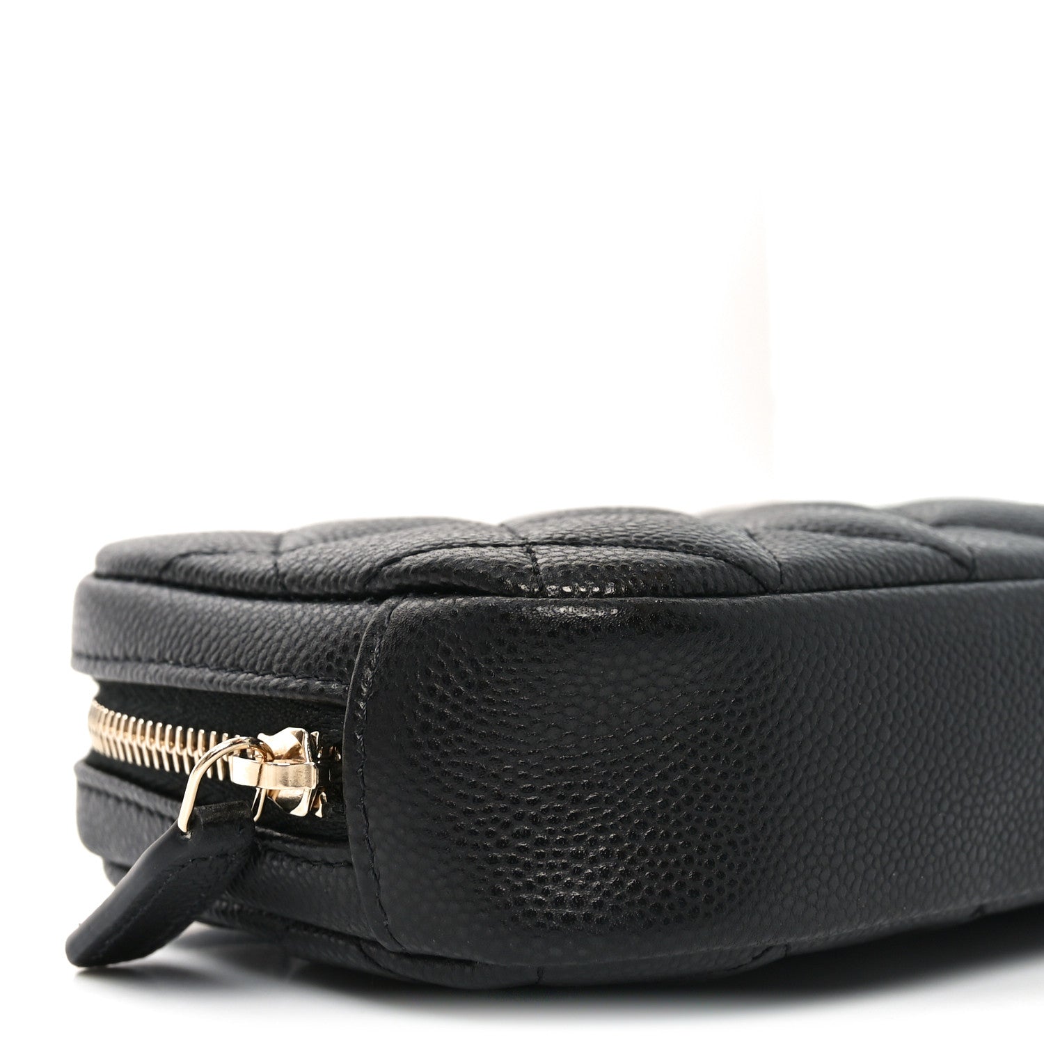 Chanel Caviar Quilted Small Curvy Pouch Cosmetic Case Black 8 of 9