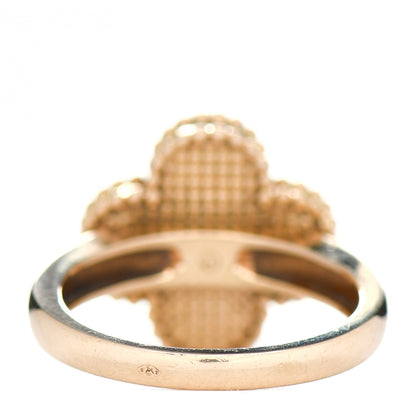 Van Cleef & Arpels 18K Yellow Gold Diamond Mother of Pearl Vintage Alhambra Ring 49 5 4 of 6