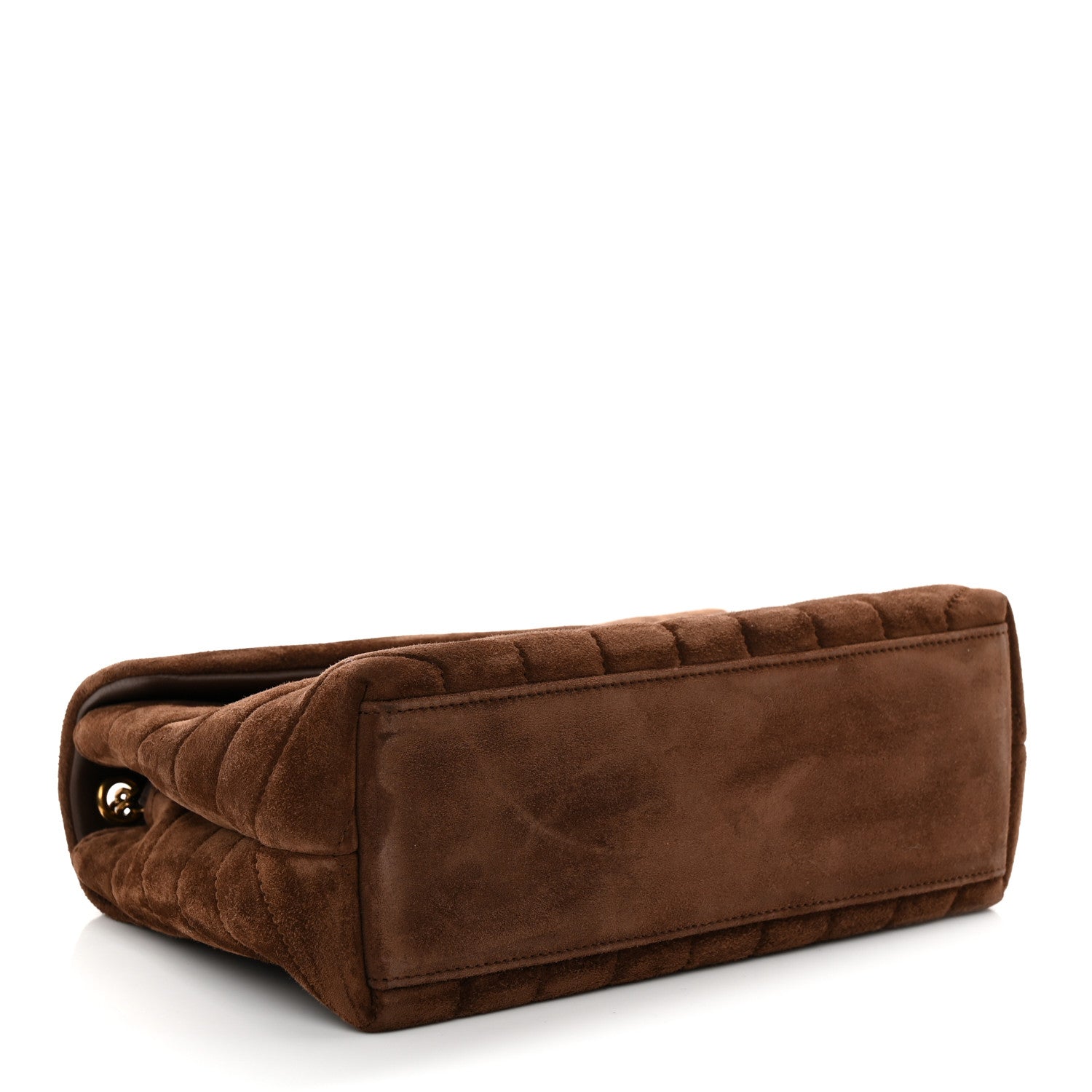 Saint Laurent Suede Calfskin Y Quilted Monogram Small Loulou Chain Satchel Bark Brown 4 of 10
