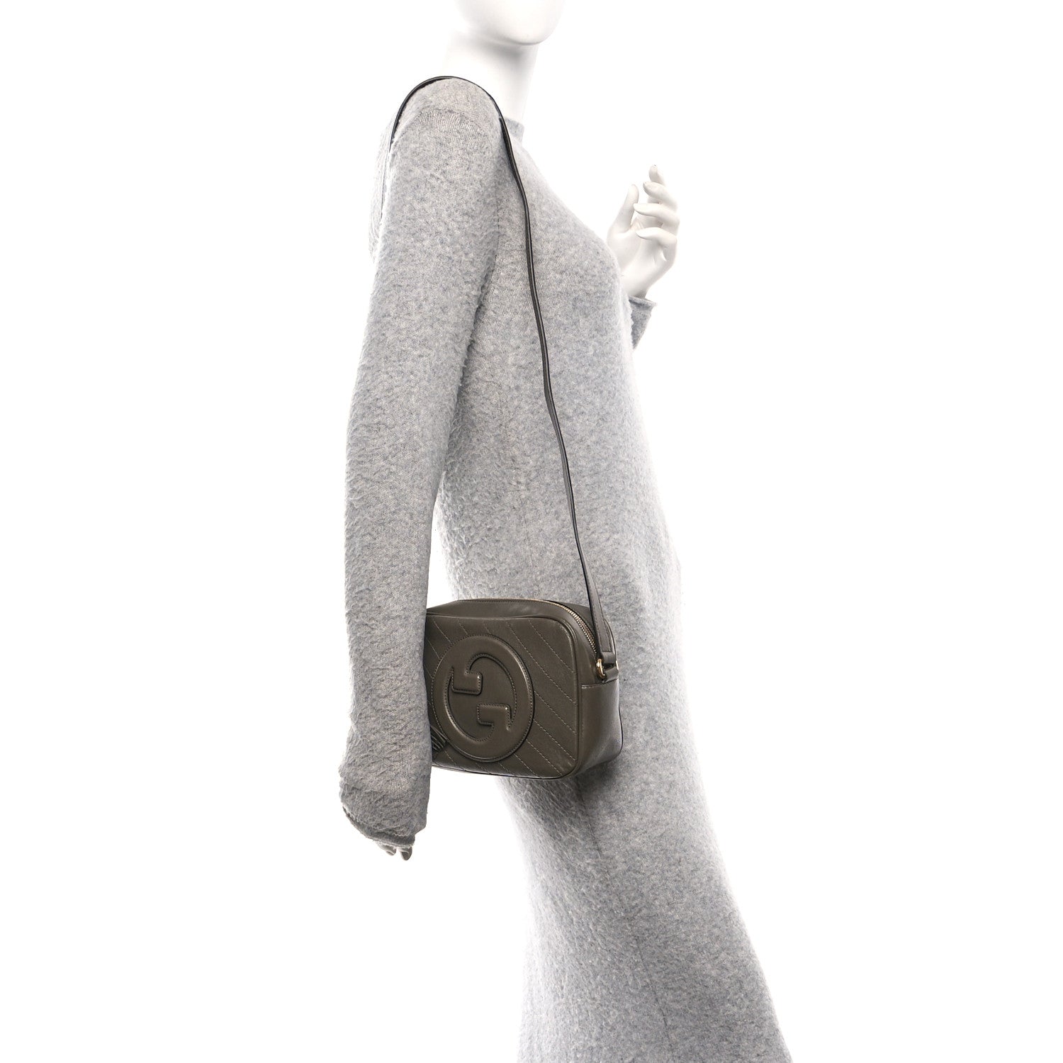 Gucci Sakai Be Green Calfskin Diagonal Stitched Small Blondie Shoulder Bag Craclet Brown 2 of 10