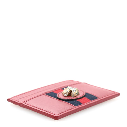 Gucci Calfskin Web Rajah Card Holder Red 4 of 7