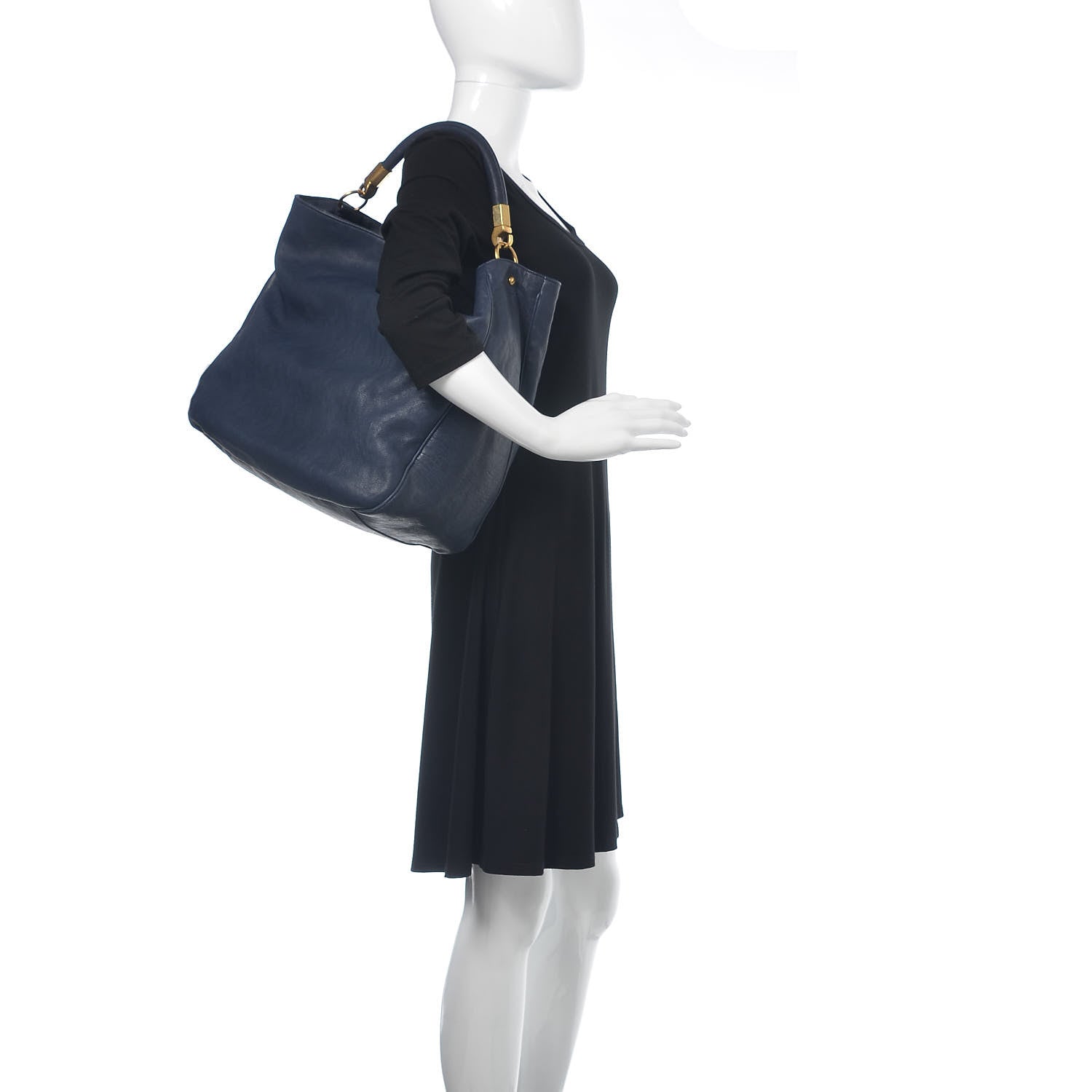 Saint Laurent Goatskin Large Roady Hobo Navy 2 of 12