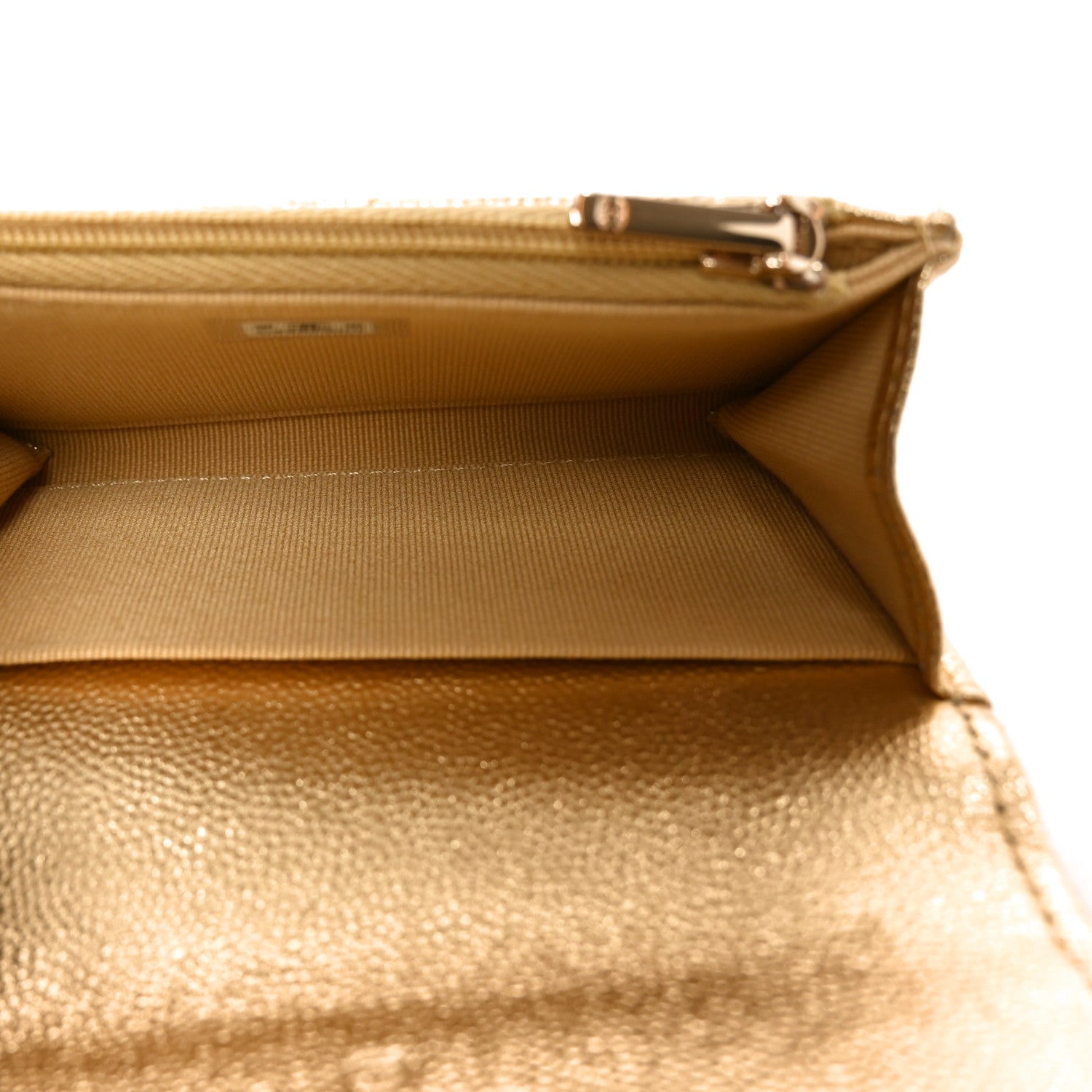 Chanel Metallic Caviar Quilted Flap Card Holder Wallet Gold 5 of 8