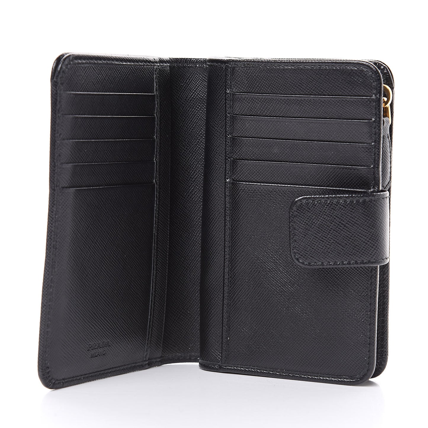 Saffiano Metal Compact Wallet Black