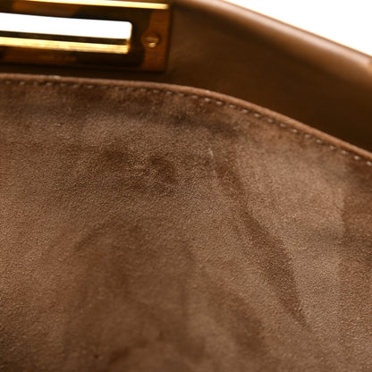Fendi Vitello Morgan Fabric Jacquard Pequin Large Peekaboo Iconic Satchel Foresta Tobacco Black 13 of 26