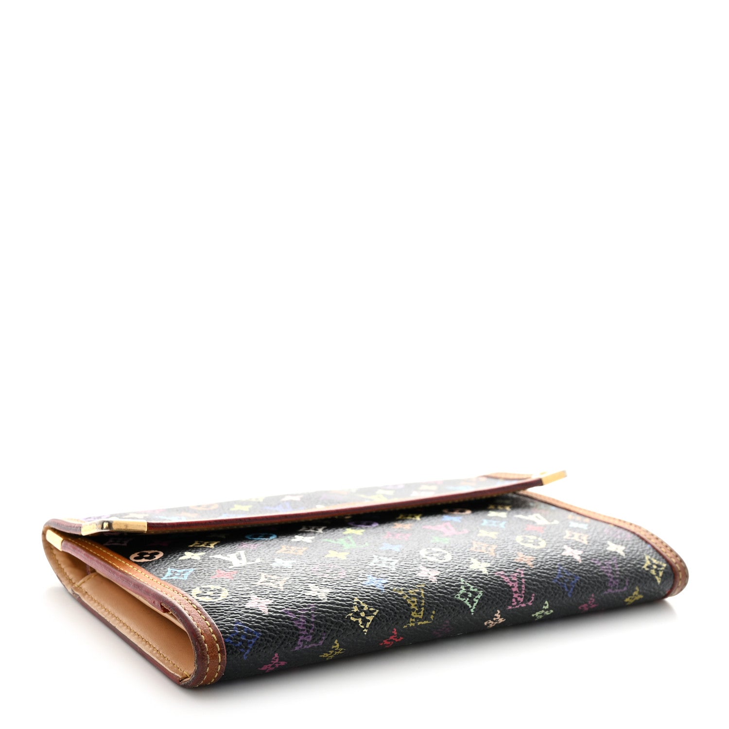 Louis Vuitton Monogram Multicolor Porte Tresor International Wallet Black 4 of 16
