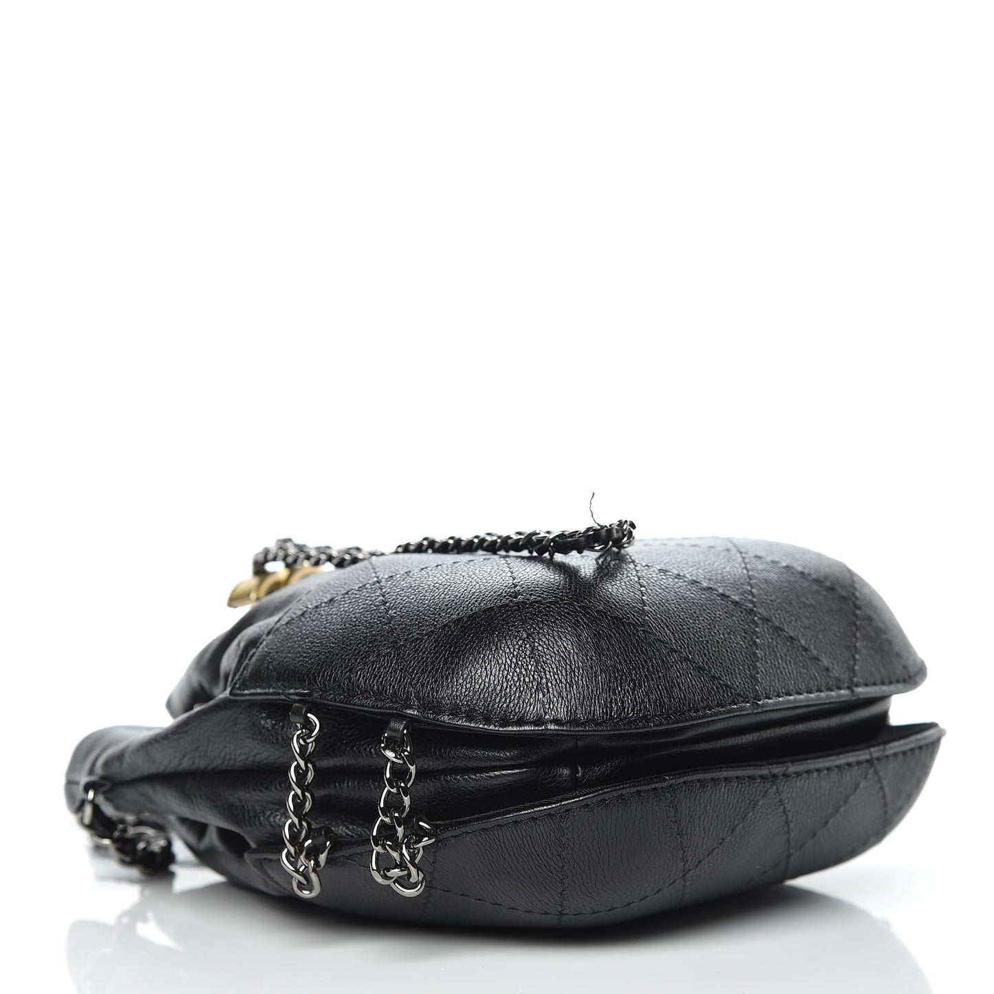 Calfskin Quilted Small Gabrielle Bucket Black