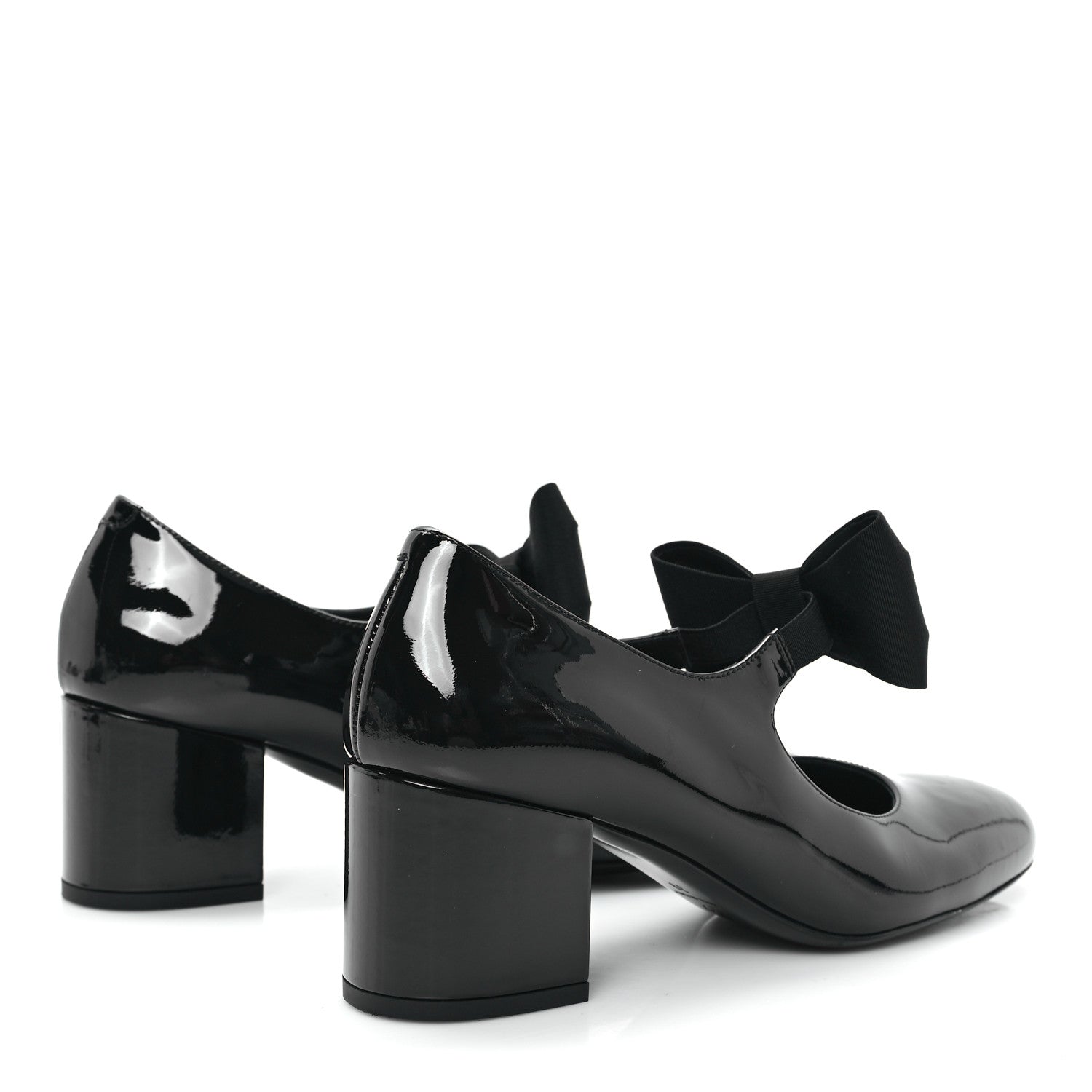 Chanel Patent Calfskin Grosgrain CC Mary Jane Pumps 39 Black 5 of 9