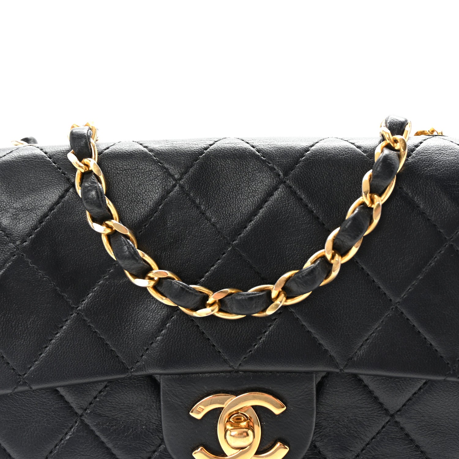 Chanel Lambskin Quilted Mini Square Flap Black 9 of 11