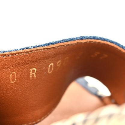 Valentino Garavani Denim Rockstud Ankle Strap Espadrille 15/105mm Wedge Sandals 37 Light Denim 6 of 8
