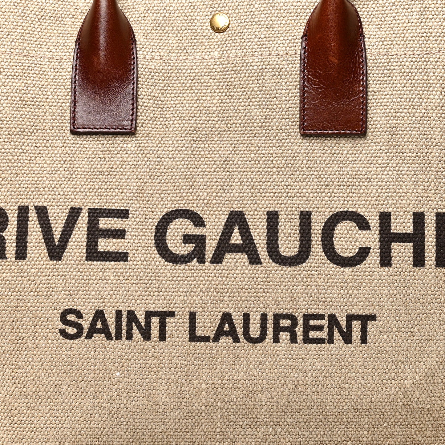 Linen Calfskin Rive Gauche Tote Natural